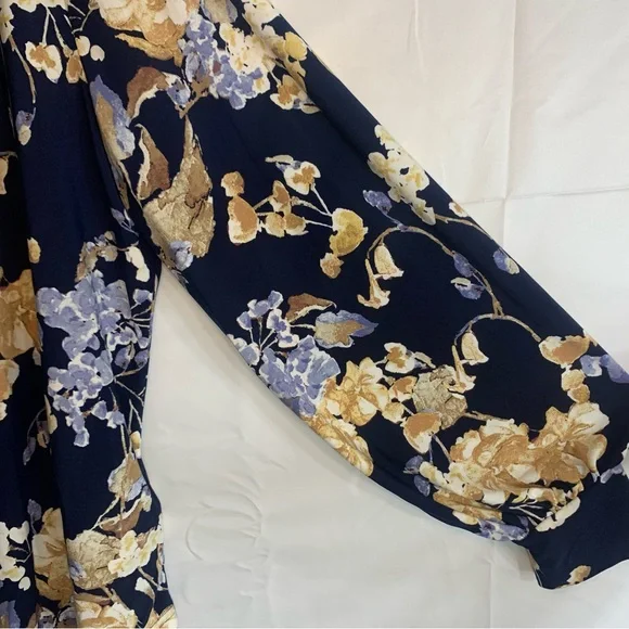 NWT Lauren Ralph Lauren Floral Tie-Neck Stretch Jersey Long Sleeve Plus, Size 2X - Picture 7 of 12
